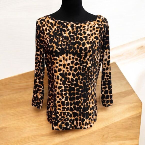 St. John Leopard Print Top - Size M - Exclusive for Nordstrom - Picture 1 of 6
